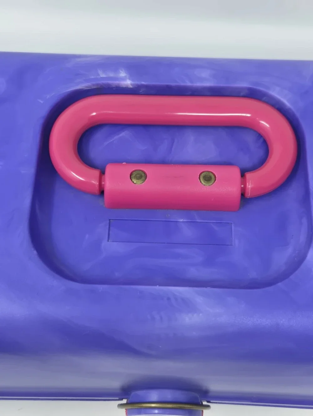 VINTAGE 1980S CABOODLES CADDY MAKEUP CRAFT STORAGE PURPLE PIN THREE LEVEL MIRROR